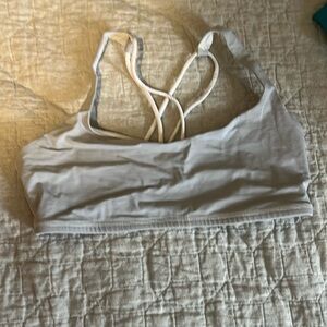 Size 10 women’s lululemon athletic bra white stripe sports bra